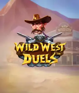  Step into the rugged world of "Wild West Duels" by Pragmatic Play, featuring a gritty gunslinger ready for a showdown. The image shows a resolute cowboy with crossed pistols, set against a desert backdrop. His sharp gaze and authentic attire highlight the theme of the Old West. The game's title is clearly displayed in a rustic font, complementing the exciting theme. 