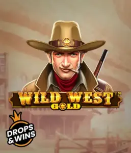  Encounter the rugged sheriff of "Wild West Gold," a popular slot game by Pragmatic Play. The graphic depicts a stern-faced sheriff with a golden star badge, set against a dusty Old West town backdrop. The game's title is prominently displayed in a stylized font, highlighting the Wild West adventure theme. 