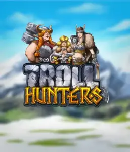 Immerse yourself in "Troll Hunters," where bold Viking warriors are poised to confront their foes. The logo shows a pair of Vikings, male and female, armed and ready, with a frosty landscape. They radiate bravery and might, capturing the spirit of the game's adventurous theme.